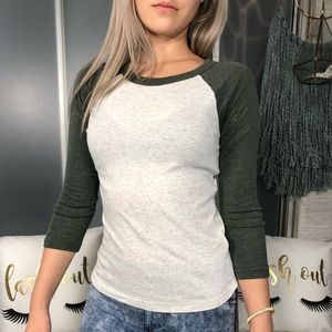 Green and white/ gray baseball sleeve